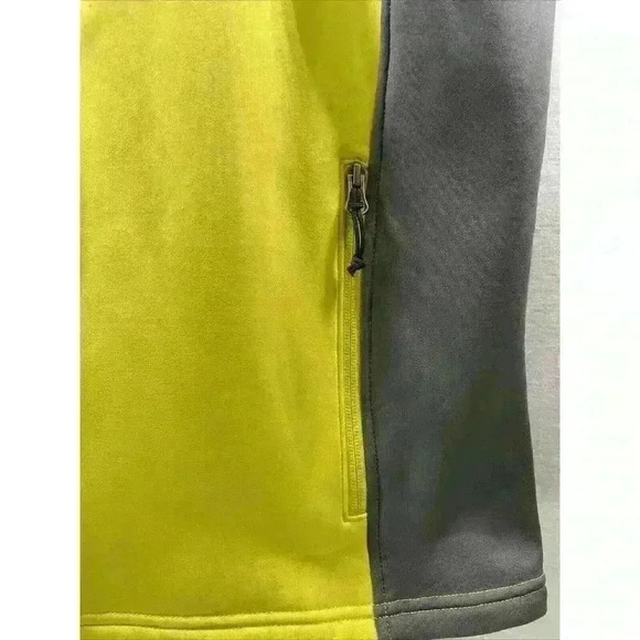 Mens L. L. Bean XL Tall Fleece Yellow And Gray 3 Pocket Vest - Picture 5 of 12